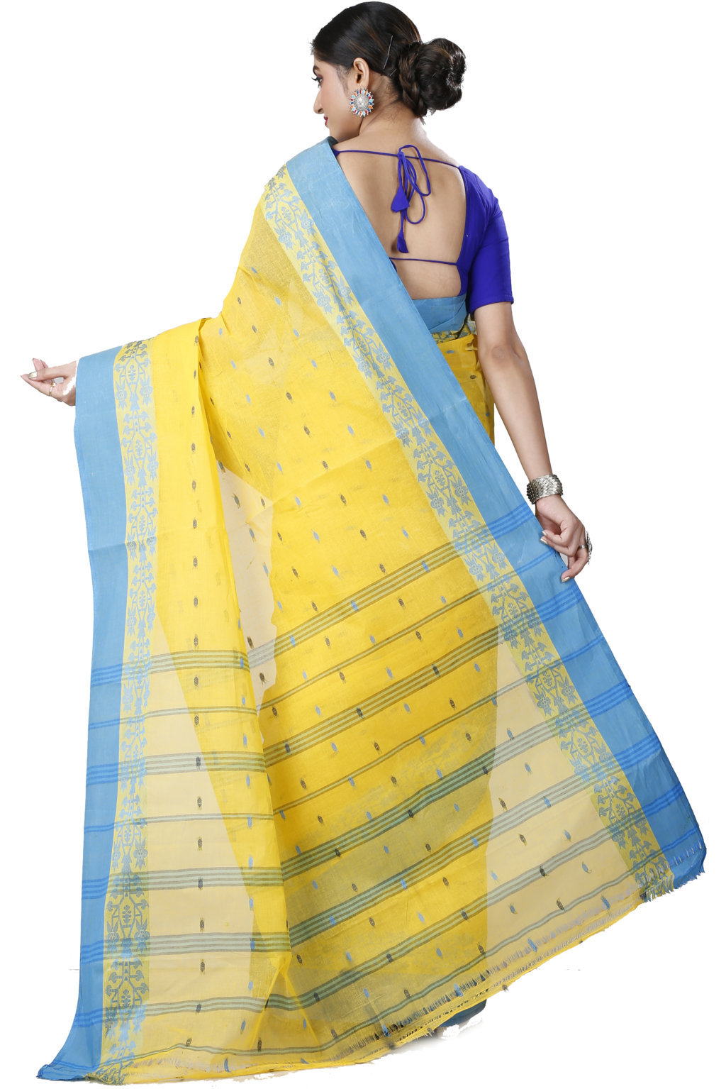 Yellow Pure Cotton Apurva Tant Saree (1064)